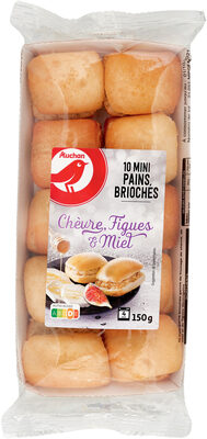 Auchan 10 mini-pains briochés chèvre figue miel 150g