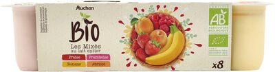 Yaourt aux fruits mixés BIO fraise abricot banane framboise