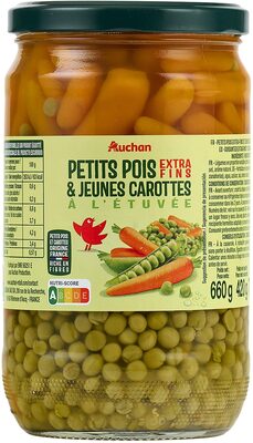 Petits pois extra-fins et jeunes carottes à l'étuvée