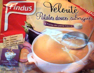 Velouté patates douces, aubergines et pointe de crème fraîche