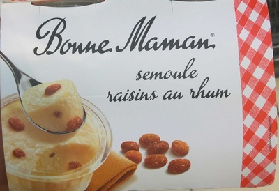 Semoule au lait raisins au rhum