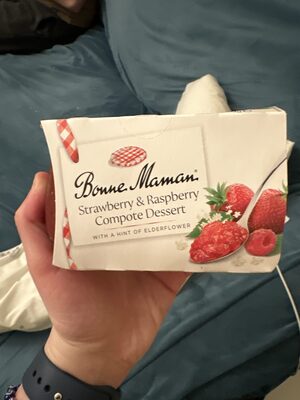 strawberry and raspberry compote dessert