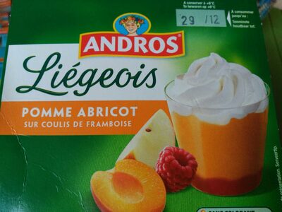 Liégeois Pomme Abricot sur Coulis de Framboise