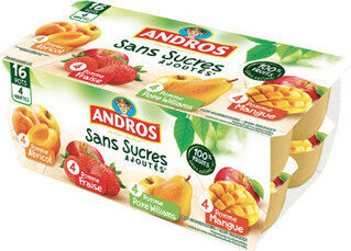 Compote Abricot-Fraise-Poire-Mangue Sans Sucres Ajoutés