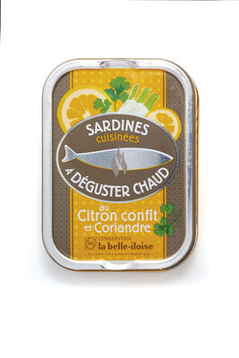 Sardines cuisinées à déguster chaud au citron confit et coriandre