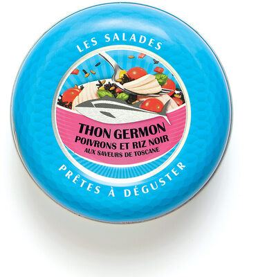 Ma salade poivrons, petit épeautre, riz noir et thon germon