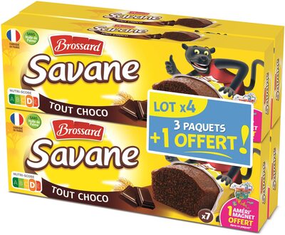 Brossard - lot de 3 savane pocket x 7 tout chocolat + 1 paquet offert - 840gr