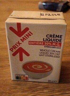 Crème liquide entière 30% MG