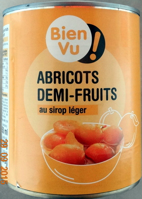 Abricots demi-fruits, au sirop léger