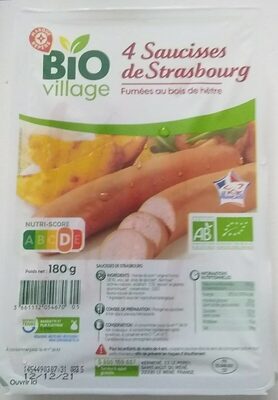 4 saucisses de Strasbourg fumées au bois de hêtre