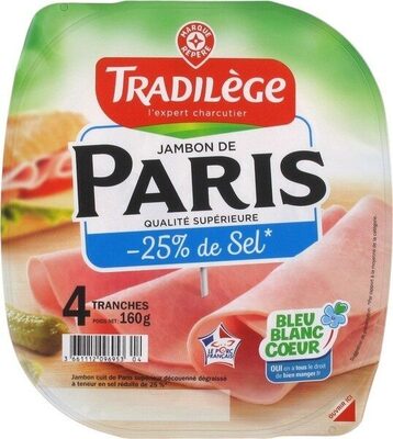 Jambon de Paris supérieur 25% de sel en moins x 4 tranches