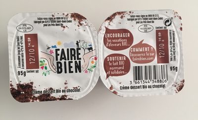 Crème dessert bio au chocolat