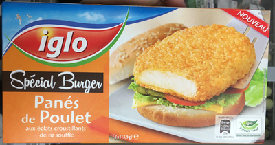 Spécial Burger Panés de poulet aux éclats croustillants de riz soufflé