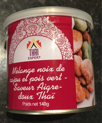 Mélange noix de cajou et pois vert. Saveur aigre doux Thaï