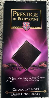 Chocolat noir 70% aux éclats de fèves de cacao