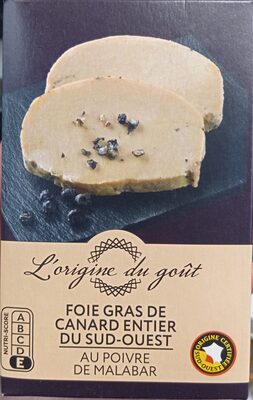 Foie gras de canard entier du Sud-Ouest au poivre Malabar