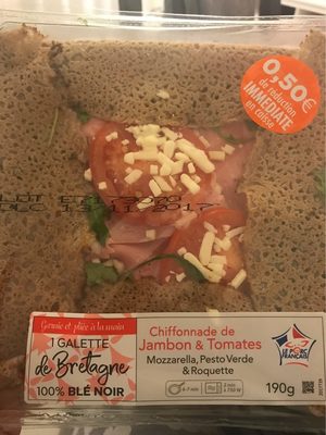 Galette chiffonnade de jambon et tomates