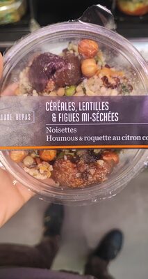 Céréales & lentilles figues mi-séchées et noisettes