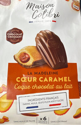 La madeleine cœur caramel Coque chocolat au lait