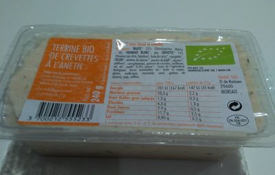 Terrine bio de crevettes à l'aneth
