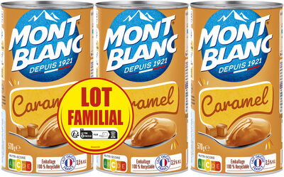MONT BLANC Crème dessert Boîte Caramel 3x570g Lot Familial
