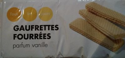 Gaufrettes fourrées fourrage saveur vanille