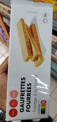 Gaufrettes fourrées fourrage à la noisette