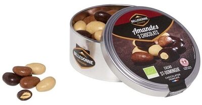 Boîte métal amandes 3 chocolats
