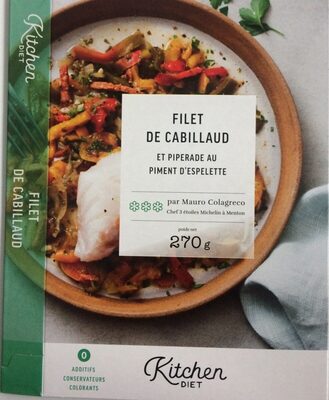 Dos de cabillaud, piperade au chorizo et persil