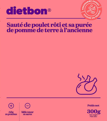 Sauté de poulet roti et sa purée de pomme de terre à l'ancienne