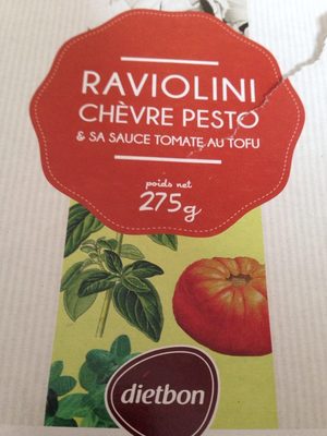 Raviolini chevre pesto sauce tomate au tofu