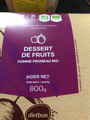Dessert Pomme Pruneau Bio