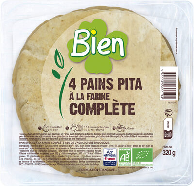 4 pains pita à la farine complète