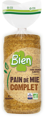 PAIN MIE MO BIO* COMPLET Sans sucres ajoutés 280G