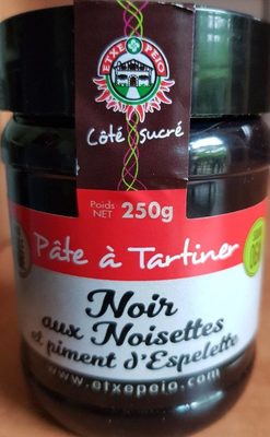 Pâte à tartiner noir noisette et piment espelette