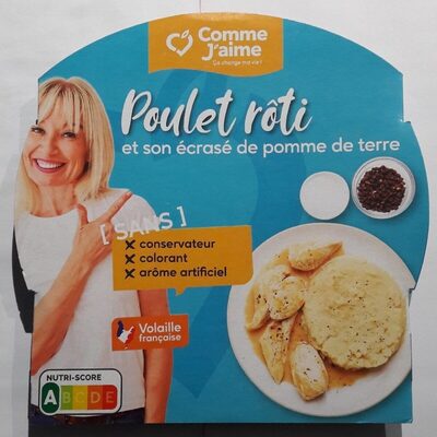 Poulet rôti et son écrasé de pomme de terre