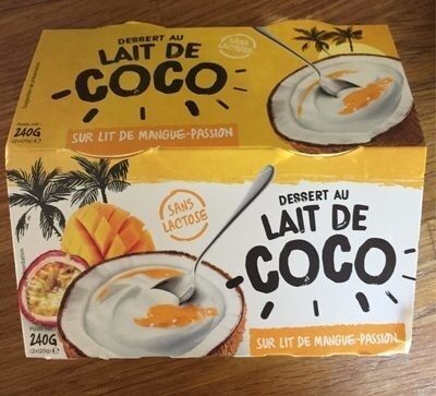 Dessert au lait de coco sur lit de mangue-passion