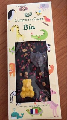Chocolat noir 72% avec décor d'animaux en chocolat