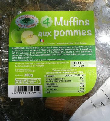 4 muffins aux pommes