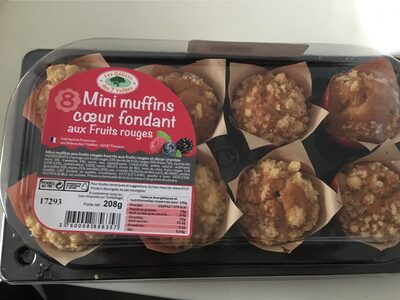 8 Mini muffins, cœur fondant au fruits rouges