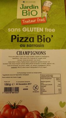Pizza Bio' au sarrasin Champignons