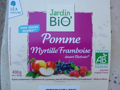 Dessert BioFruits Pomme Myrtille Frambroise