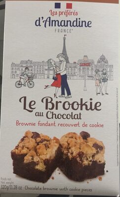 Le brookie éclats de biscuit et morceaux de chocolat