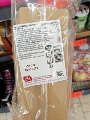 Cake à la banane et aux pépites de chocolat