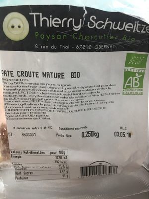 Pate croute nature bio