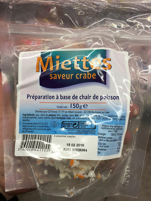 Miettes saveur crabe