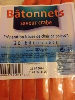 Bâtonnets saveur crabe