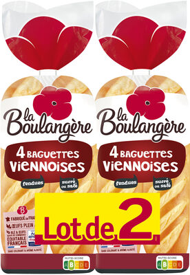 Lot de 2 x 4 Baguettes viennoises 680g