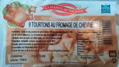 Tourtons La Maison du Tourton Fromage de chevre x8