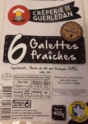 6 Galettes fraîches de blé noir